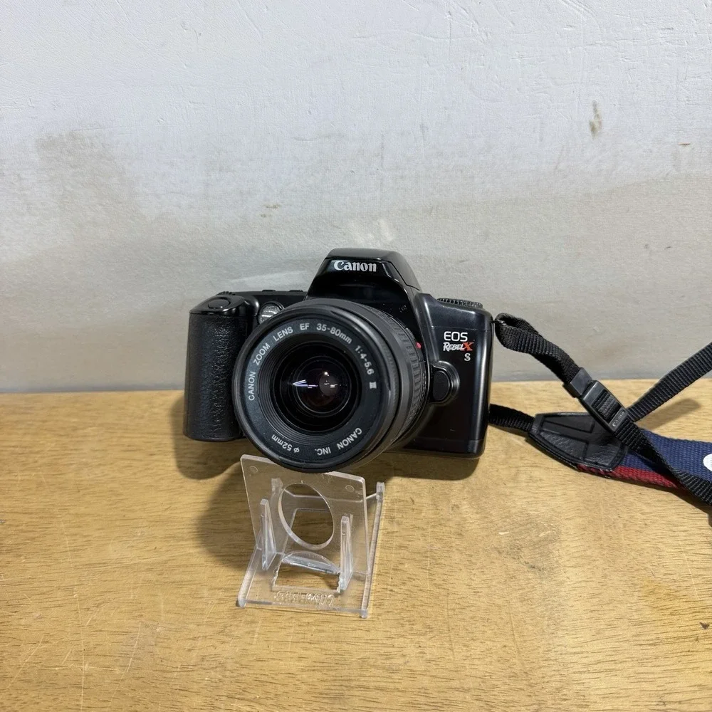 Canon EOS Rebel XS 35mm SLR Film Camera EF 35-80mm Lens Black TESTED
